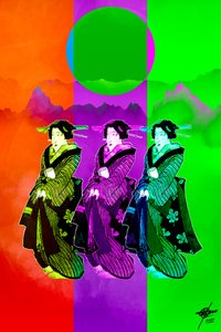 Trio de Geishas Pop Art de Osvaldo Russo