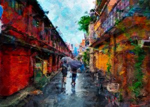 Passeio pela cidade num dia de chuva de Osvaldo Russo
