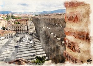 Cidade do Aqueduto Romano de Segóvia de Osvaldo Russo