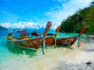 Barcos de Praia Tropical Serenos de Osvaldo Russo