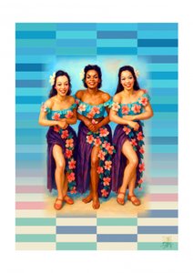 Dançarinas havaianas sorridentes de Osvaldo Russo
