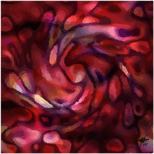 Fluxo Carmesim Abstrato e Vibrante de Osvaldo Russo