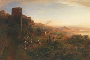 Oswald Achenbach O ambiente noturno nas colinas de Alban de Oswald Achenbach