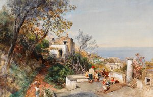 Vista sobre a baía de Nápoles de Oswald Achenbach