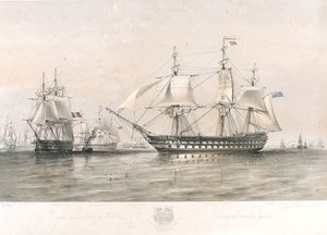 As frotas inglesa e francesa no Báltico de Oswald Walters (after) Brierly