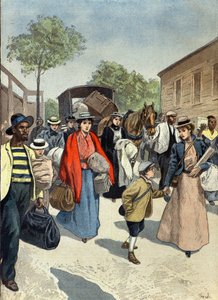 Civis ingleses abandonam a cidade de Ladysmith sob o cerco dos Boer de Oswaldo Tofani