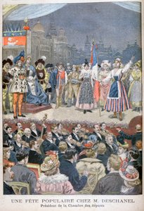 Festa popular com Paul Deschanel, Presidente da França, 1900. de Oswaldo Tofani