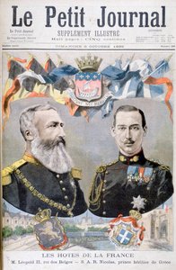 Rei Leopoldo II da Bélgica e Príncipe Nicolau da Grécia e Dinamarca, 1895. de Oswaldo Tofani