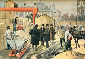 O Príncipe de Gales visita as obras de construção da Exposição de Paris de 1900