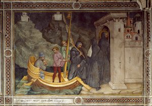 Santo Agostinho parte para Tagasthe, funda uma comunidade religiosa (Fresco