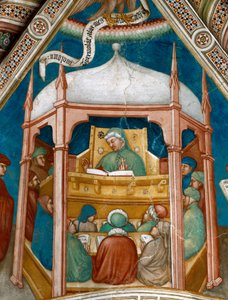 Santo Agostinho ensinando retórica em Cartago. (Fresco