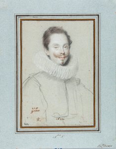 Retrato do Marquês Paris Pinelli (século XVII) Desenho de Ottavio Leoni (1578-1630) Genes do século XVII, Musei di Strada Nuova, Fondo Disegni, inv 2414