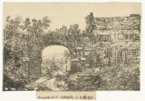 Citadelpoort te Luik O portão da Cidadela em Liège (título no objeto) de Otto Baron Howen