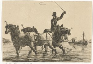 Três cavalos de projecto na água de Otto Baron Howen