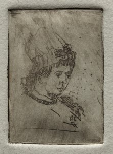 Cabeça pequena com boné da máfia, 1878. de Otto H. Bacher