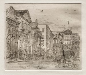 Canto do sudoeste, praça pública, Cleveland, 1878. de Otto H. Bacher