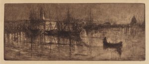 Uma noite molhada em Veneza, c. 1880.