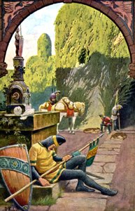O castelo da Bela Adormecida, c.1900 (postal) de Otto Kubel