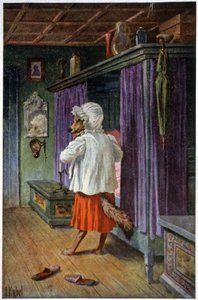 O lobo degenera em Grande Mãe, c.1910 (cartão postal) de Otto Kubel