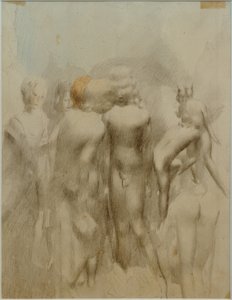 Grupos de meninos nus ao ar livre (banhistas)