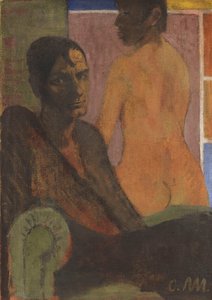 Auto-retrato com ato nas costas, ca 1929. de Otto Mueller