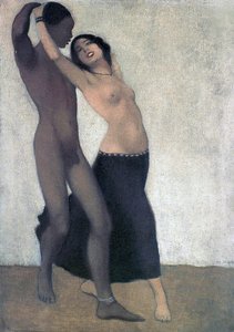 Um par de dançarinos afro-europeus, c.1903