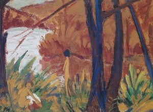 Lago da floresta com dois atos. 1915