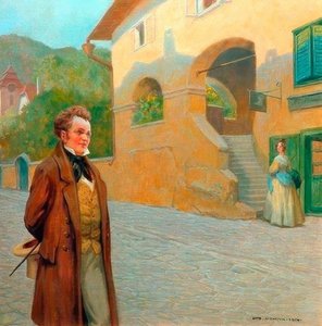Schubert em uma caminhada através de um D baixo da Áustria