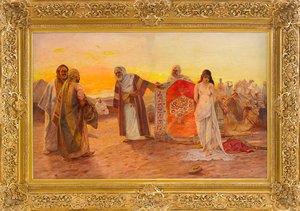 Le marche aux esclaves - O Mercado dos Escravos - Pintura de Otto Pilny (1866-1936), Óleo sobre tela (82x120 cm) - Colecção Privada