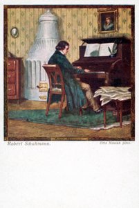 Robert Schumann tocando piano