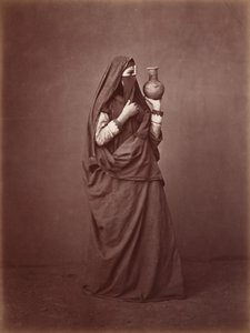 Retrato de uma mulher egípcia,c. 1870 (foto) de Otto Schoefft