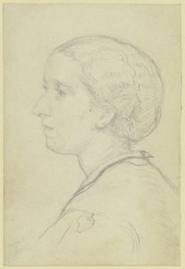 Retrato de Luise Steuerwaldt, futura mulher do artista, de perfil para a esquerda de Otto Scholderer
