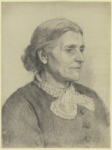 Retrato de uma senhora idosa voltada para a direita de Otto Scholderer