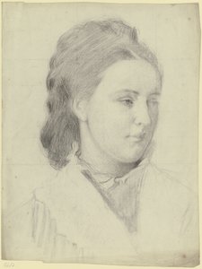 Retrato de uma jovem de três quartos de Otto Scholderer