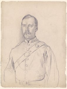 Retrato de um homem de uniforme, a meia figura de Otto Scholderer