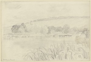 Paisagem fluvial perto de Streatley-on-Thames de Otto Scholderer