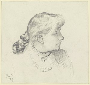 Cabeça de rapariga de perfil de Otto Scholderer