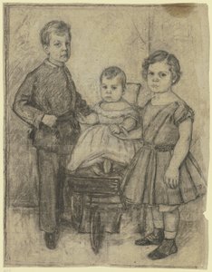 Retrato de grupo de três irmãos de Otto Scholderer