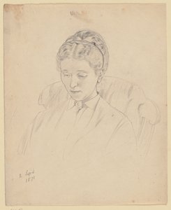 Luise Scholderer, sentada numa poltrona de Otto Scholderer