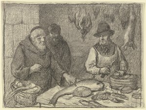 Monge com um peixeiro de Otto Scholderer