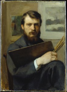 Autorretrato com paleta e pincéis