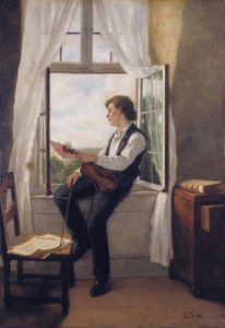 O violinista à janela de Otto Scholderer