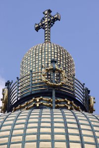 Am Steinhof (A igreja de São Leopoldo) - cúpula da igreja, Viena, Áustria (foto) de Otto Wagner