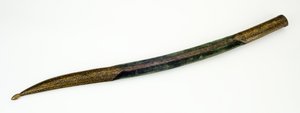 Espada para um Yataghan (ferro com incrustação de koftgari dourado, madeira e veludo) de Ottoman School