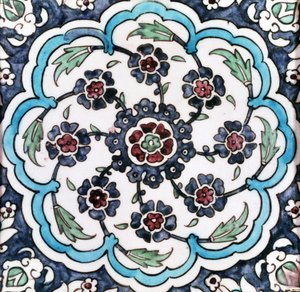 Telha (fritware) de Ottoman School