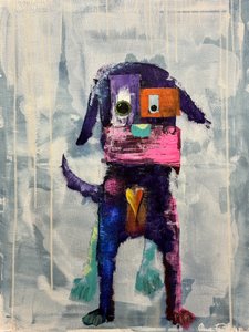 Cão abstrato colorido