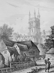 Torre da faculdade, biblioteca e moinho Winchester, c.1830