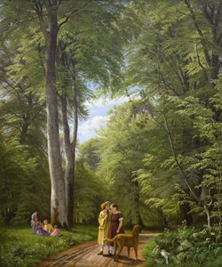 A Beech Wood em maio perto de Iselingen Manor, Zelândia
