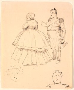 Caricatura de Frederik VII e Condessa Danner; abaixo por Christian VIII.