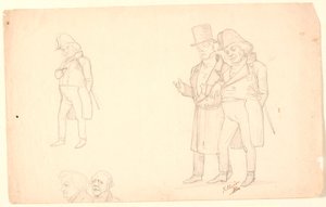 Caricatura dos irmãos Ørsted. de P.C. Skovgaard